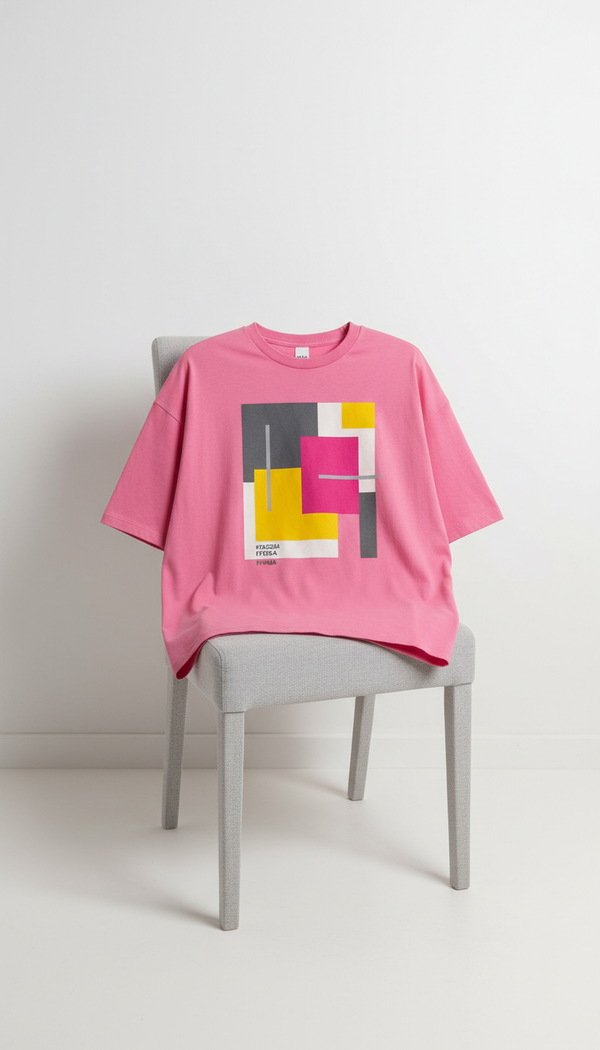 Bubblegum Pink Graphic Boxy Tee